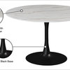 The Luna Dining Table, 48" Matte Black, Midcentury, Round