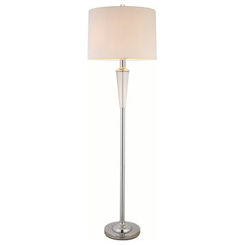 Crystal 60" Modern Chrome 2-Light LED Floor Lamp With Dimmer