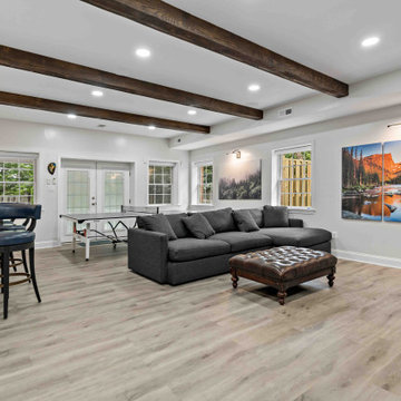 Pristine McLean Kitchen & Basement Remodel Offers Functionality for Large Family