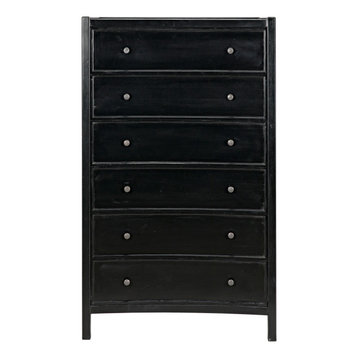 Noir Furniture, Hampton Tall Boy, Hand Rubbed Black, Hand Rubbed Black