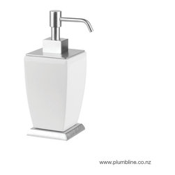 Mimi White Ceramic Bench Mount Soap Dispenser - Soap Dishes & Holders