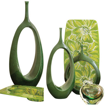 Open Ring Vase, Green