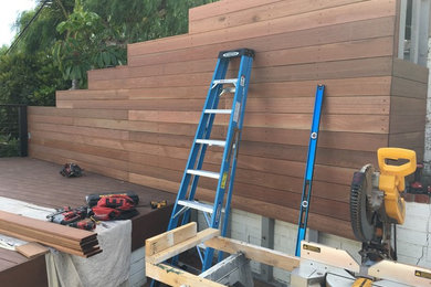 outdoor deck and wall