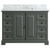 Sutton Gray Bathroom Vanity With Marble Top, 48''