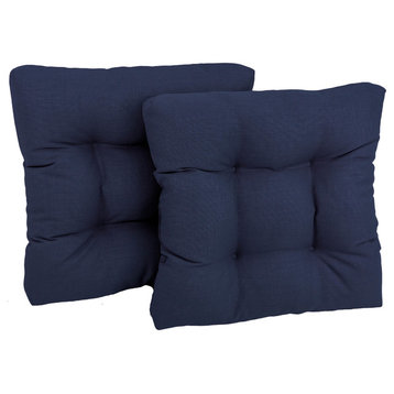 19" Squared Tufted Dining Chair Cushion, Set of 2, Azul
