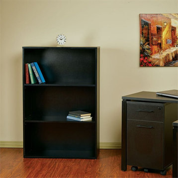 Prado 48 inch 3 Shelf Black Bookcase by Office Star