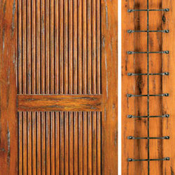 Exterior Prehung Door With One Sidelite, Knotty Alder, 2 Panel - Front Doors