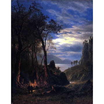 Albert Bierstadt The Campfire, 20"x25" Wall Decal Print
