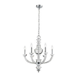 Elk Lighting 6-Light Chandelier in Chrome - Chandeliers