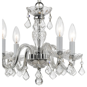 Crystorama 1064-CH-CL-MWP 4 Light Mini Chandelier in Polished Chrome