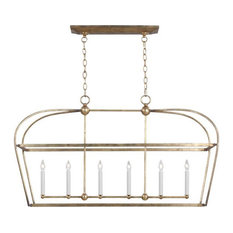 Generation Lighting Stonington 6 Lt Linear Hanging Lantern, Antique Gild