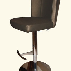 The Doris Adjustable Bar Stool with Black Leather Upholstery. - Bar Stools and Kitchen Stools
