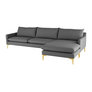 Slate Gray Fabric/Brushed Gold Legs