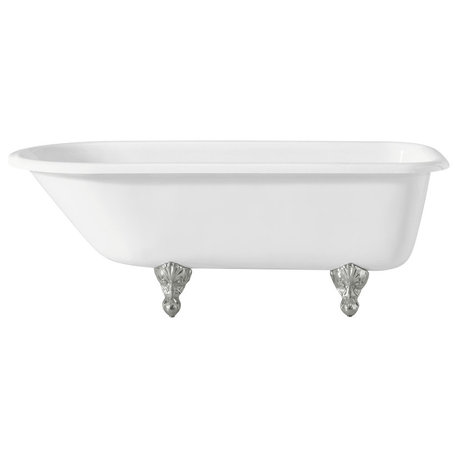 Cheviot Products Cast Iron Bathtub With Continuous Rolled Rim, Chrome