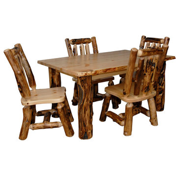 Rustic Aspen Log Kitchen Table Set