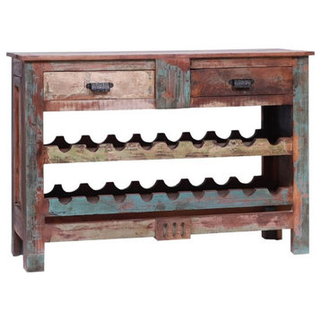 Ventura Reclaimed Wood Console Table With Wine Rack