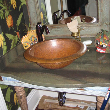 Powder Room Vanity Wild Sea granite