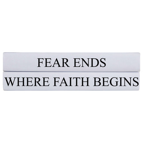 Where Faith Begins Quote Book Stack, S/2