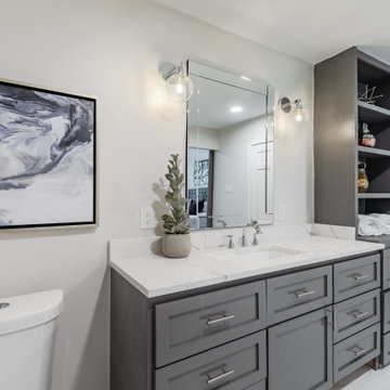 split master bathroom (shower side and bathtub side)