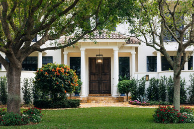 Inspiration for a mediterranean house exterior in Miami.