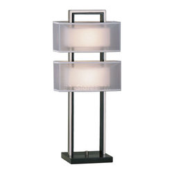 Amarillo Accent Table Lamp with White Shades - Table Lamps