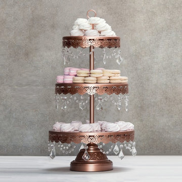 Sophia 3-Tier Rose Gold Dessert Stand by Amalfi Decor