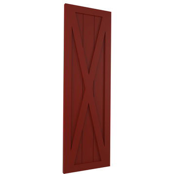12"W True Fit PVC Single X-Board Farmhouse, Pepper Red, 39"H
