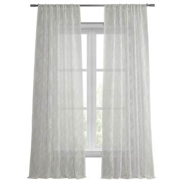 Avignon Vine Patterned Linen Sheer Curtain, 50"x108"