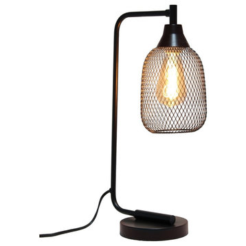 Elegant Designs Mesh Wire Desk Lamp Matte Black