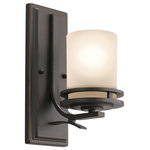 Kichler - Kichler 5076OZ One Light Wall Sconce, Olde Bronze Finish - The Hendrik(TM) 12in. 1 light wall sconce features a classic look with its Olde Bronze(R) finish and light umber etched glass. Inspired by Hendrik Berlage, the Hendrik Wall Sconce works in several aesthetic environments, including traditional and modern. Bulbs Not Included, Number of Bulbs: 1, Max Wattage: 100.00, Bulb Type: A19