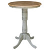 30" Round Wood Distressed Hickory/Stone Table-Bar Height