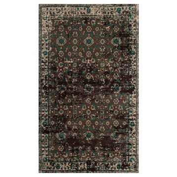 Safavieh Classic Vintage Collection CLV226 Rug, Teal/Beige, 3' X 5'