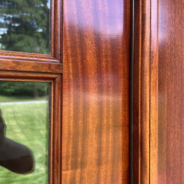 Mahogany Door Refinish - Common issue . . . original finish was not a pro job