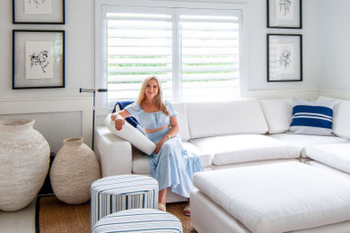 Transitional living room photo in Miami