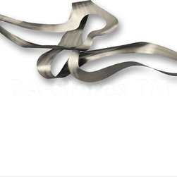 Abstract Graceful Wall Art in Ground Steel - Home Decor