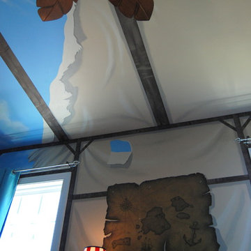 Treasure Island Pirate Mural Themed boys bedroom by MuralArt.com