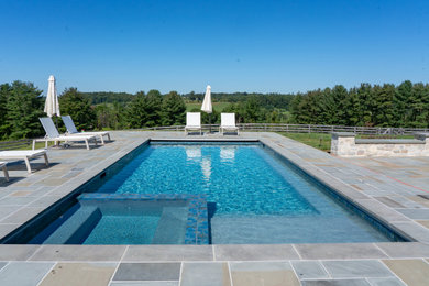 Geometric Pool with Spa & Auto Cover
