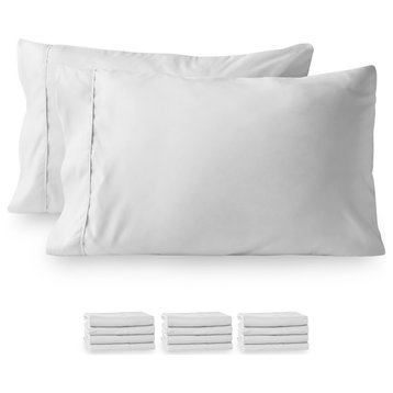 Bare Home Microfiber Pillowcases - Multi-Pack, White, King, Set of 12