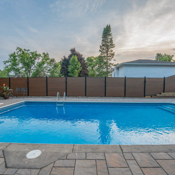 Modern Composite Privacy Fence with Integrated Lighting