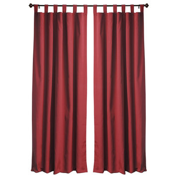 Twill Blackout Reversible Curtain Panels Set of 2, Navy Blue/Ruby Red