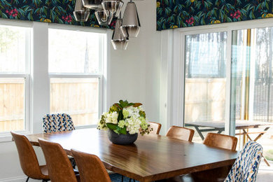 Example of a minimalist dining room design in Raleigh