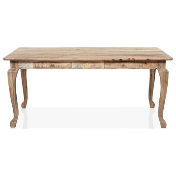 Furniture of America Druze Solid Wood 4-Drawer Medium Dining Table in Natural