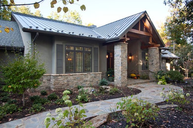 Front door - large traditional front door idea in Other