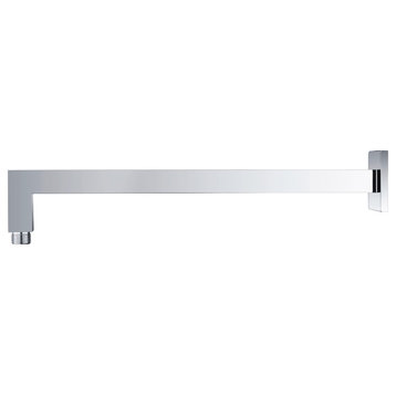 Isenberg Wall Mount Square Shower Arm, 16", With Flange, Chro