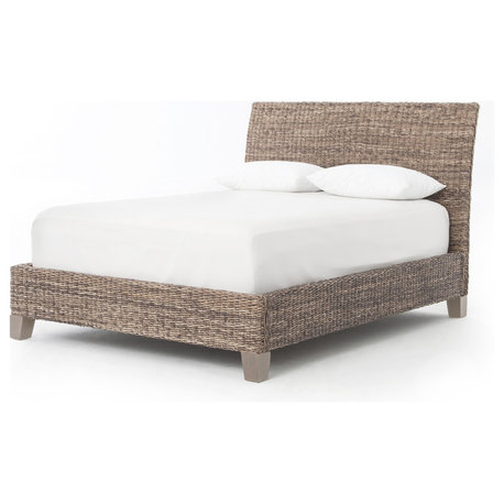 Lanai Banana Leaf Queen Bed-Grey Wash