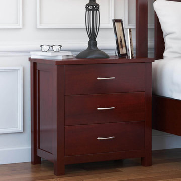 Amenia Solid Mahogany Wood 3 Drawer Nightstand