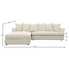 Irinia Left-Facing Upholstered Chaise Sectional, Off-White