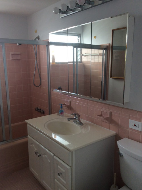 Mid century pink bathroom