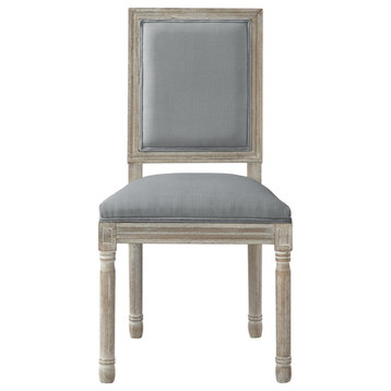 Rustic Manor Nicolai Dining Chair, Upholstered, Linen, Gray