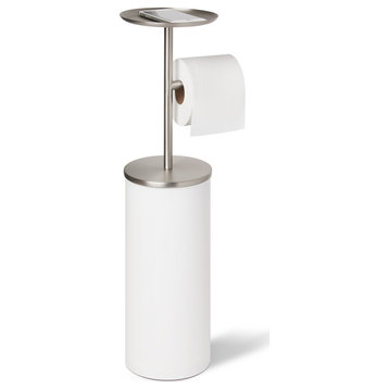 Portaloo Toilet Paper Stand White/Nickel